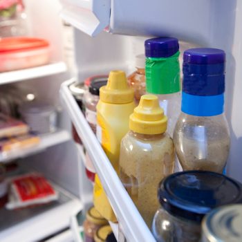 condiments in refrigerator