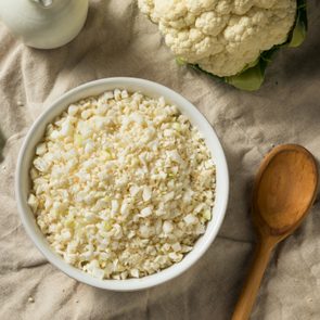 Homemade Organic Raw Cauliflower Rice