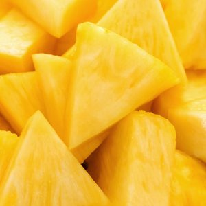 full frame of sliced Pineapple