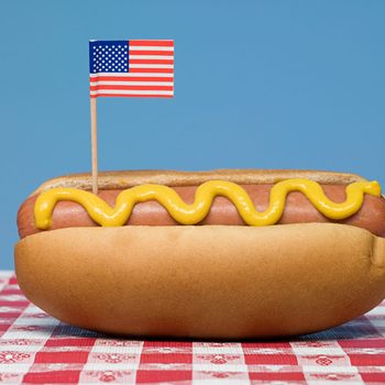 Hot Dog with an American flag